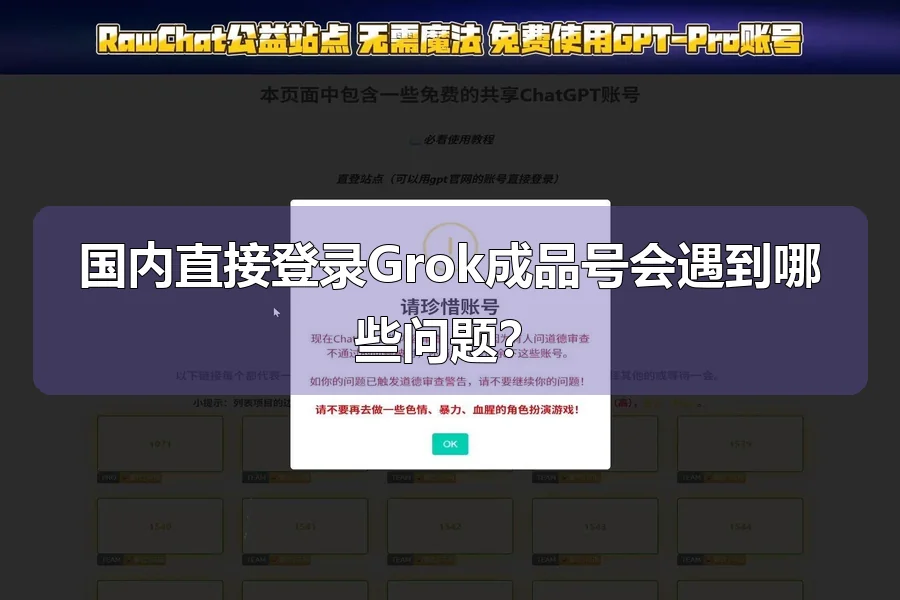 国内直接登录Grok成品号会遇到哪些问题?
